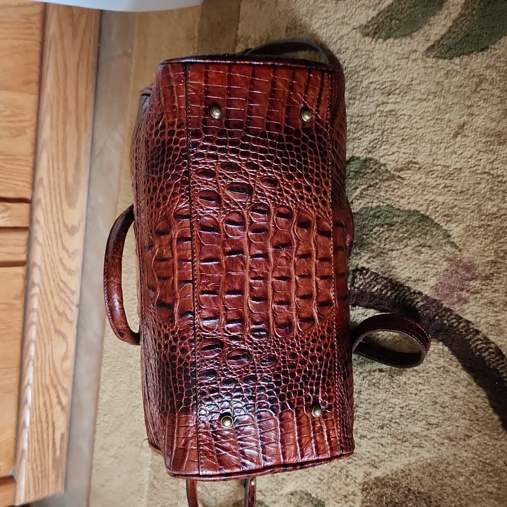 Brahmin Pecan  Croc-Embossed Shoulder Bag - Picture 13 of 16